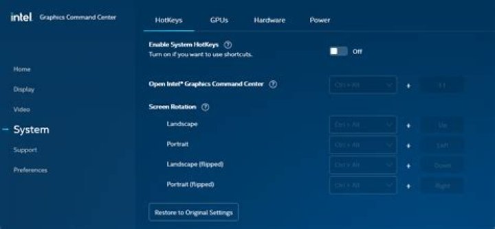 Where is Intel graphics control panel located?